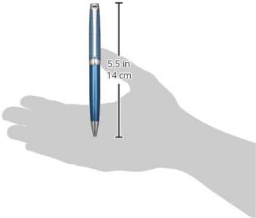 Caran d'Ache CD4789.168 Leman Grand Blue Silver Plated/Rhodium Coated Ballpoint Pen