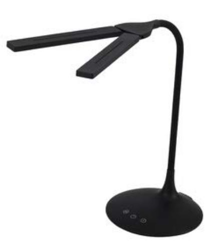 ALBA Lámpara de Escritorio Independiente LED, 6 W, Negro, 18 x 34 x 36 cm