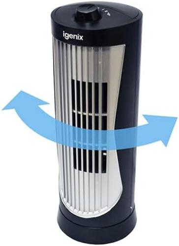 Igenix 12 Inch Mini Tower Fan Black