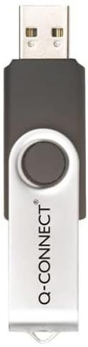Q-Connect USB 2.0 Swivel 32GB Flash Drive Silver/Black