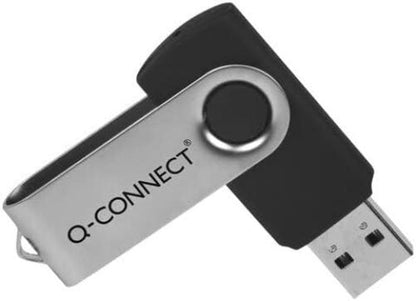 Q-Connect USB 2.0 Swivel 32GB Flash Drive Silver/Black