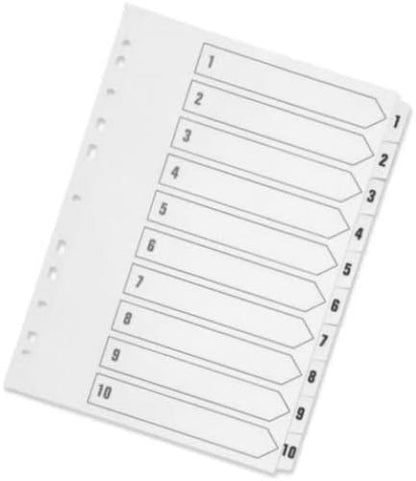 Q-Connect 1-10 Index Multi-punched Polypropylene White A4