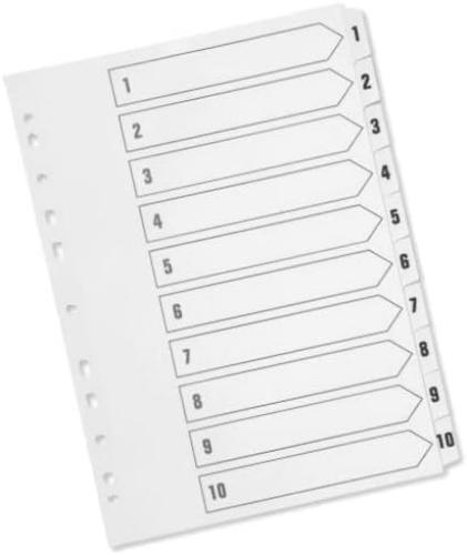 Q-Connect 1-10 Index Multi-punched Polypropylene White A4