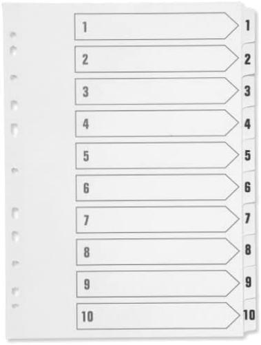 Q-Connect 1-10 Index Multi-punched Polypropylene White A4