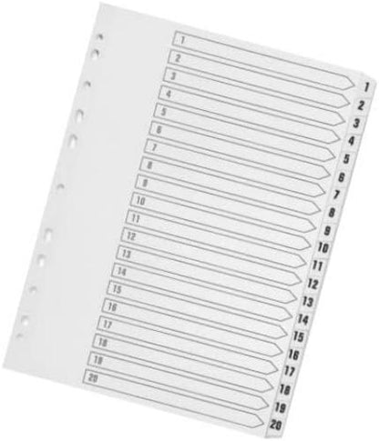 Q-Connect Index 1-20 Polypropylene White (Pack of 10