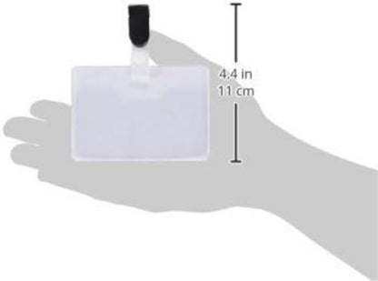 PAVO Premium 60 x 90 mm Clip Visitor Name Badge (Pack of 25