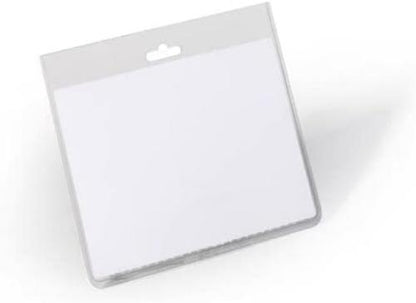 Durable Name Badge with Closed Front | Format 60 x 90 mm | Pack of 5 | Transparent