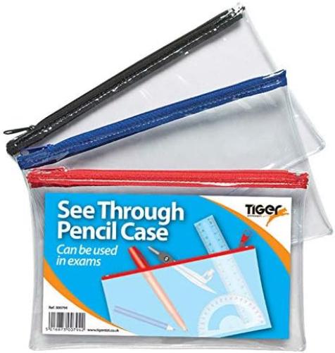 A4 Flat Exam Pencil Case Assorted colour