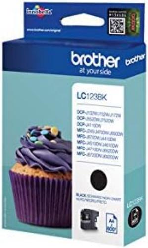 Brother LC-123BK Inkjet Cartridge, Black, Single Pack, Standard Yield, Includes 1 x Inkjet Cartridge, Brother Genuine Supplies