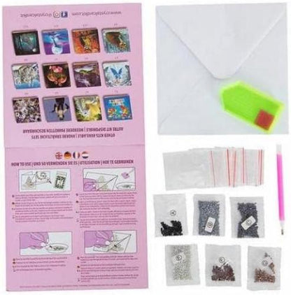 Parrot Friends 18x18cm Crystal Art Card