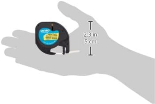 DYMO LetraTag Plastic Labels | Authentic | 12 mm x 4 m Roll | Black Print on Yellow | for LetraTag Label Makers
