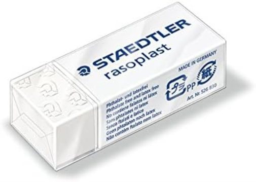 STAEDTLER 526 B30 Rasoplast Eraser, Latex & Phthalate-Free - Small Size 43 x 19 x 13 mm (Pack of 30