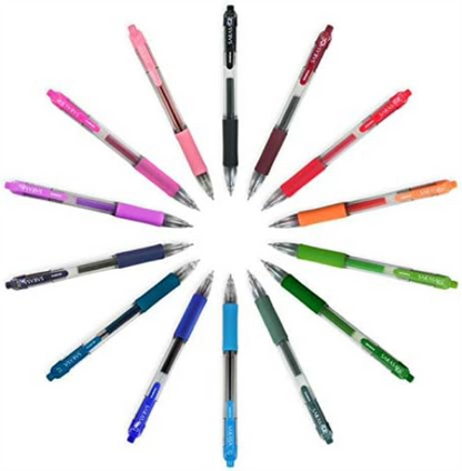 Zebra Pen Sarasa Clip Gel Pens, Medium Point Gel Pens For Adult Colouring, Smear-Proof Gel Pens For Writing, Retractable Black Gel Pens For Kids & Adults, Colour Gel Pens Set, 12 Pk - Black Ink