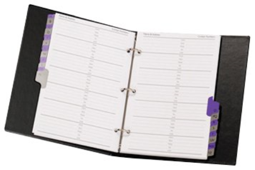 Concord CD6 Telephone Index Book Binder with Matching A-Z Index and 20 Sheets A5 Black Ref 83010