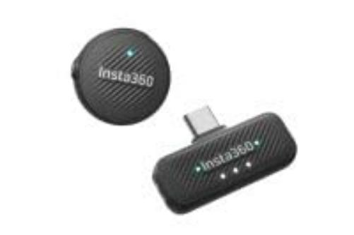 Insta360 Air Microphone, Transmitter + Receiver, Compact, Audio, Noise Reducing, Designed for Ace Pro 2, Flow 2 Pro, Flow Pro, Flow, X5