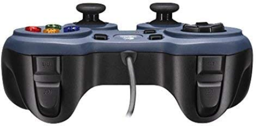 Logitech F310 Wired Gamepad, Controller Console Like Layout, 4 Switch D-Pad, 1.8-Meter Cord, PC - Grey/Blue