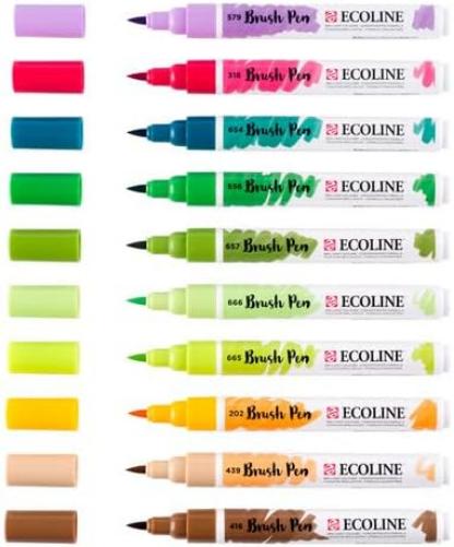 Bruynzeel - Ecoline Brush Pen set Botanisch 10 Kleuren