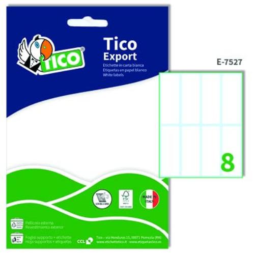 Tico E-7527 Export Etichetta da 75x27 mm, Confezione da 10 Pezzi