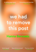 We Had To Remove This Post