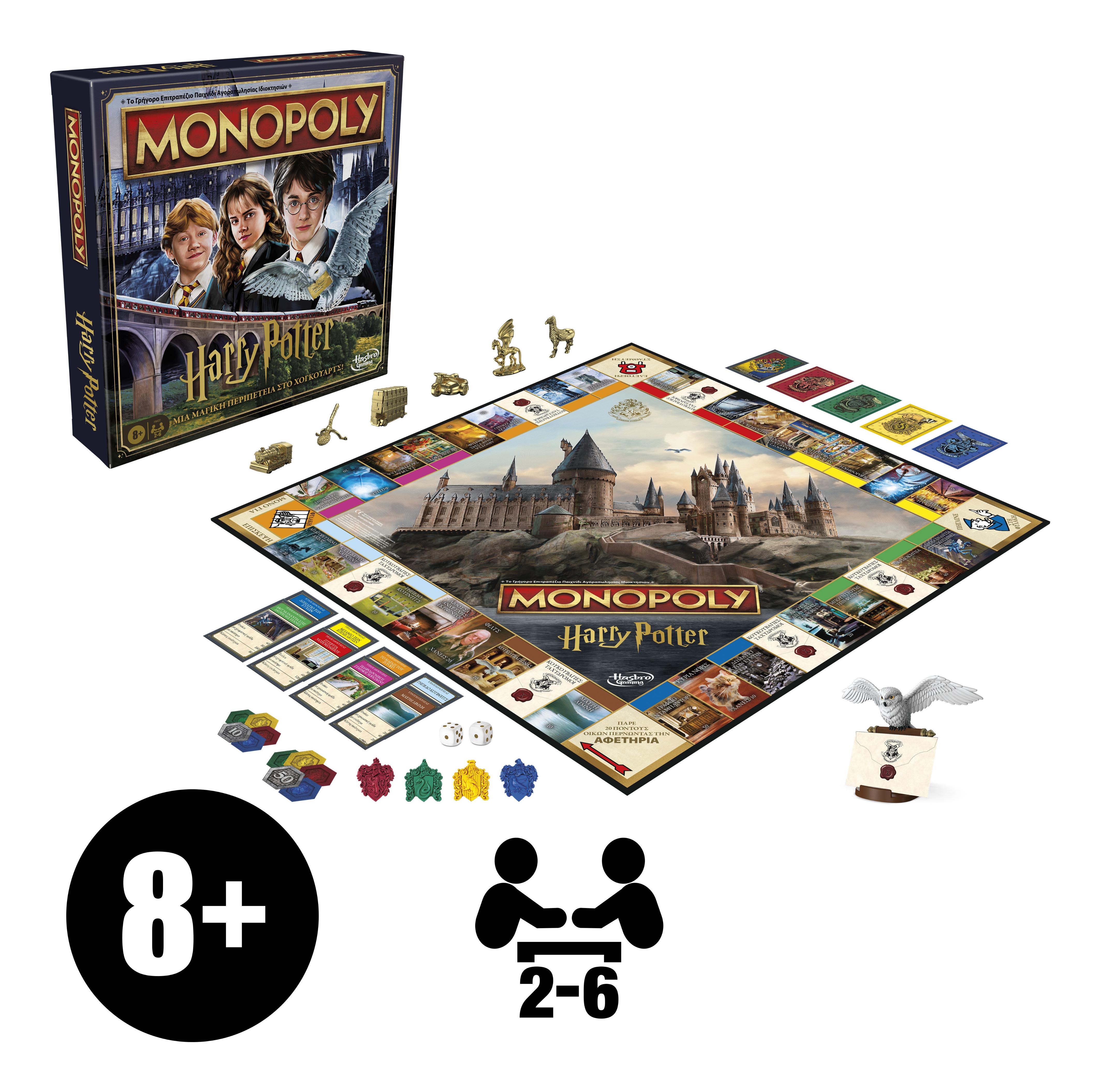 Monopoly Harry Potter Edition Board Game, Family Games for 2 to 6 Players, Ages 8+