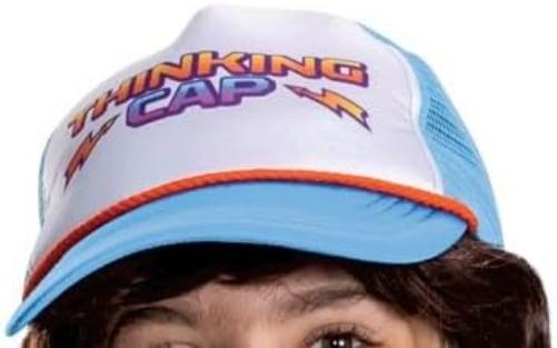 Stranger Things Dustin Costume for Kids and Teens, Officially Licensed by Disguise, Includes Shirt with Attached Faux Hellfire Club Tee and Cap, For Ages 7-8, 10-12 & 14-16 years