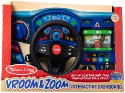 Melissa & Doug Vroem & Zoem dashboard | Houten Speelgoed | Fantasiespel | Licht en geluid speelgoed | Creatief spelen | 3+ | Cadeau voor jongens en meisjes