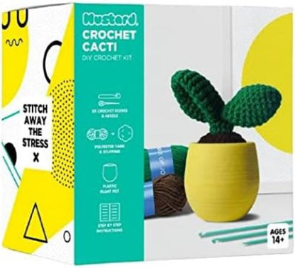 Mustard DIY haakset cactus haak - garen, vulling, haakhaken, naald, plantenpot