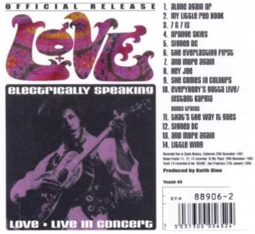 Electrically Speaking (Love . Live In Concert)