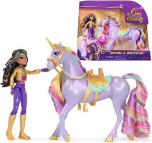 Unicorn Academy, Small Doll Set with 2 Riding Accessories and Hair Styling Tool, Dolls and Unicorn Toys for Girls Aged 4 and up