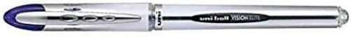 Uni-Ball 1 mm UB-200 Vision Elite Liquid Ink Rollerball Pen with Medium 0.6 mm Line Width and Blue Ink (Pack of 12