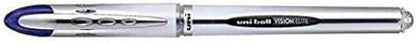 Uni-Ball 1 mm UB-200 Vision Elite Liquid Ink Rollerball Pen with Medium 0.6 mm Line Width and Blue Ink (Pack of 12