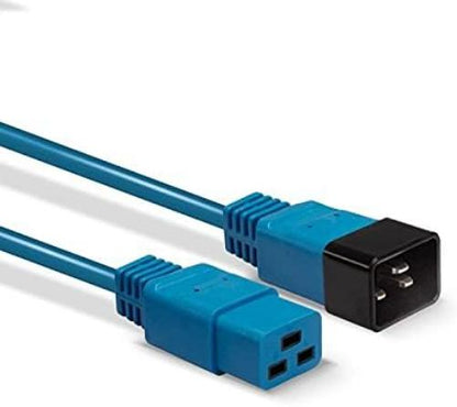 LINDY 2m IEC C19 to C20 Extension Cable, Blue