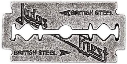 Judas Priest Logo None Pin Silver Ribbon Merch, Bands Standard silver colours