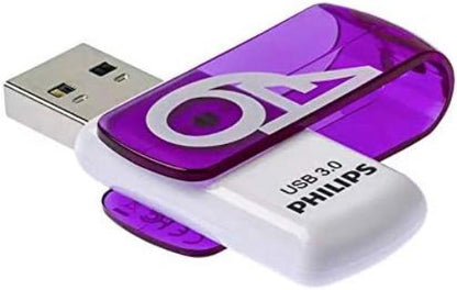 Philips Pendrive USB 3.0 64GB Vivid Edition (64GB, Pack of 3) FM64FD00E Purple