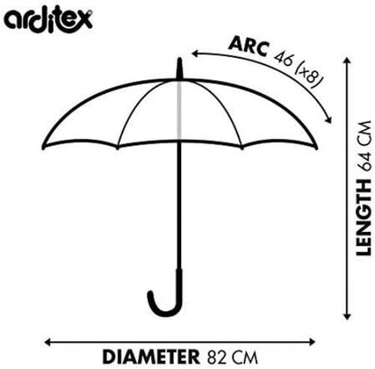 ARDITEX Disney Umbrella for Children, Mickey Mouse, Donald Duck, Goofy, Pluto, Transparent EVA, 8 Panels, Diameter 82 cm, Manual Opening