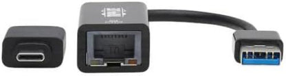 Tripp Lite USB-C, USB-A to RJ45 Gigabit Ethernet Network Adapter (2xM/F), USB 3.2 Gen 1, Black (U336-000-GB-CA