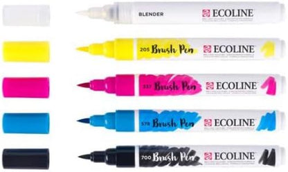 Bruynzeel - Ecoline Brush Pen Set Primair 5 Kleuren