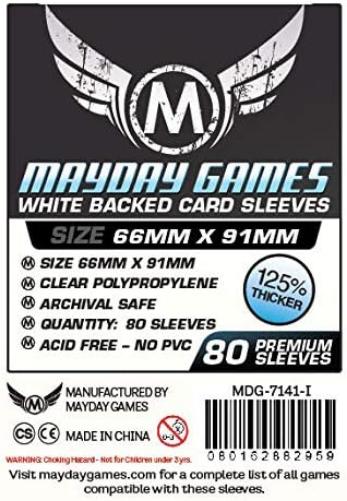 Mayday - White Premium Card Sleeves 63.5mm X 88mm - Pack of 80