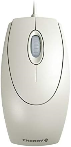 CHERRY WheelMouse optical, kabelgebundene Maus, geeignet für Rechts- und Linkshänder, optischer Sensor für exakte Bewegung des Mauszeigers, hellgrau