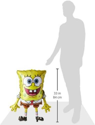 Amscan 63989 01 - Pallone ad elio Super Shape SpongeBob SquarePants, dimensione ca. 56 x 71 cm, volume 40 litri, pallone ad elio