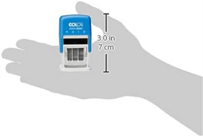 Colop S160-L2 Mini Text Dater Stamp PAID 12 Years Self-Inking Imprint 12 x 25mm Red/Blue Ref 14560200
