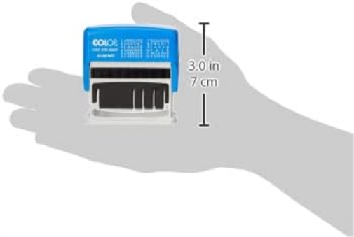 COLOP S120/WD Dial-a-Phrase Date Stamp - Blue & Red Ink | 105016 | 4mm Adjustable Date Stamp with 12 Office-Based Words | Prints Word in Blue and Date in Red