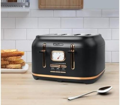 Muse: Toaster 4 Toasts 1 800 W Black/Brass