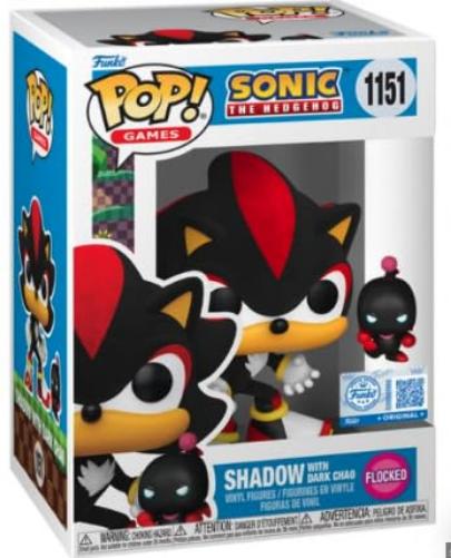 Funko Pop! Games: Sonic The Hedgehog - Shadow with Dark Chao (Flocked) (Special Edition) #1151 Vinyl Figure