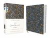 NIV, Journal the Word Bible (Perfect for Note-Taking), Double-Column, Cloth over Board, Navy Floral, Red Letter, Comfort Print