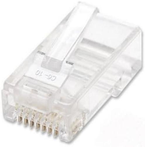 Intellinet RJ45 Modular Plugs, Cat6, UTP, 2-Prong, For Stranded Wire, 15 µ Gold Plated Contacts, 100 Pack