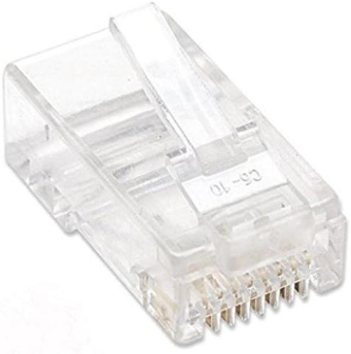 Intellinet RJ45 Modular Plugs, Cat6, UTP, 2-Prong, For Stranded Wire, 15 µ Gold Plated Contacts, 100 Pack
