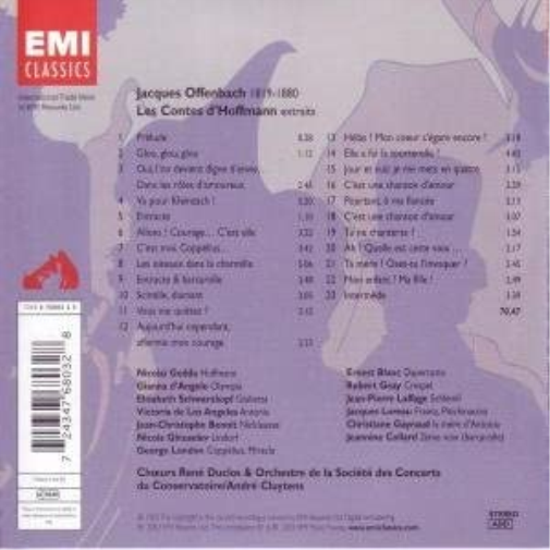 Contes D'hoffmann (E) - Gedda, D'angelo, Schwarzko