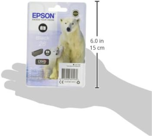 Epson 26 Polar Bear Photo Black Genuine, Claria Premium Ink Cartridge