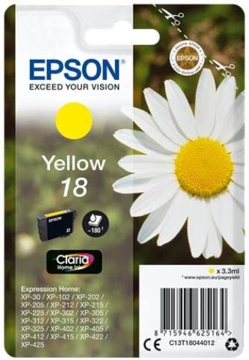 Epson 18 Yellow Daisy Genuine, Claria Home Ink Cartridge